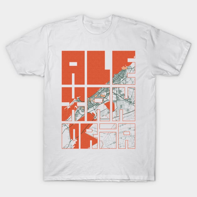 Alexandria, Egypt City Map Typography - Bohemian T-Shirt by deMAP Studio